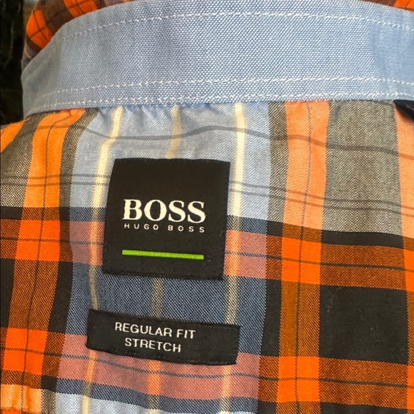 Hugo Boss Regular Fit Stretch Plaid Button-Down Shirt Men’s Size L - Picture 4 of 7